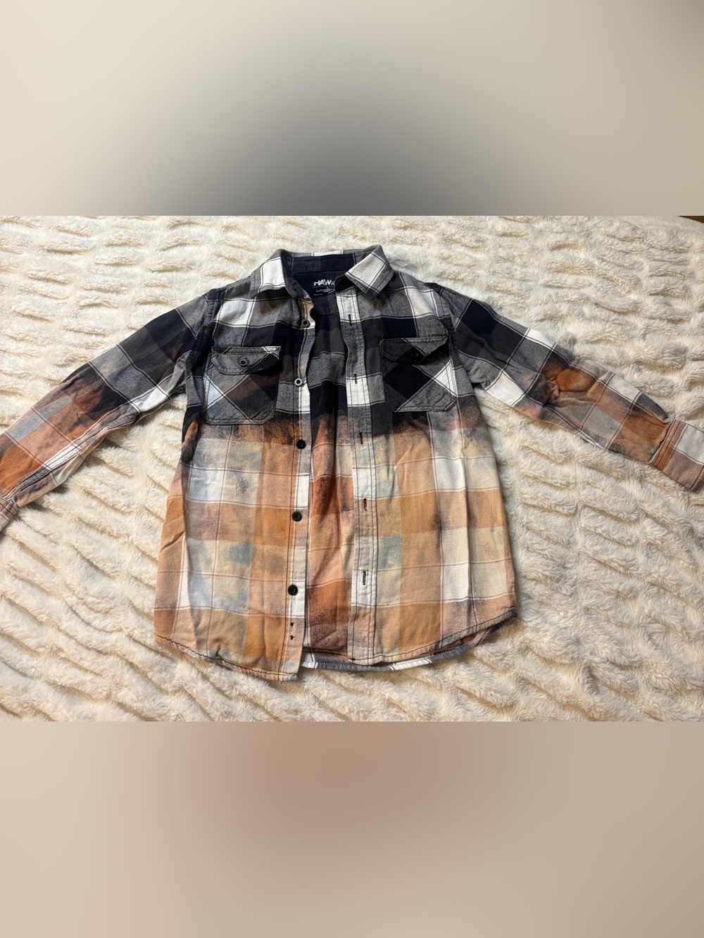Tony Hawk Black, Brown & Cream Plaid Button-Up Shirt